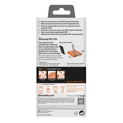 4. Szkło hartowane SBS Tempered Glass D3O z ramką do Samsung Galaxy S25 / S24