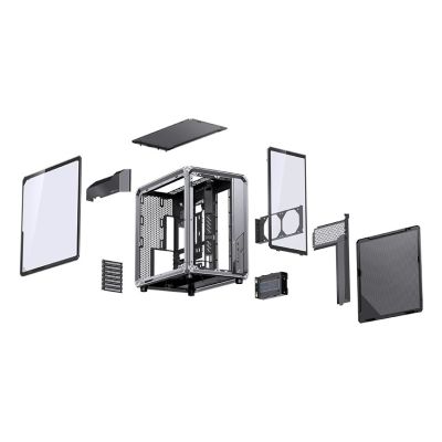 21. Jonsbo X400 Pro PC-Gehäuse, Midi-Tower, ATX, Tempered Glass - grau