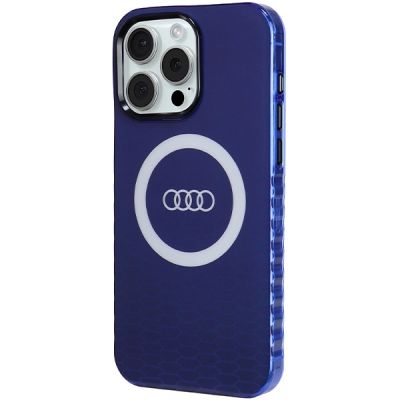 2. Etui Audi IML Big Logo MagSafe na iPhone 15 Pro Max - niebieskie