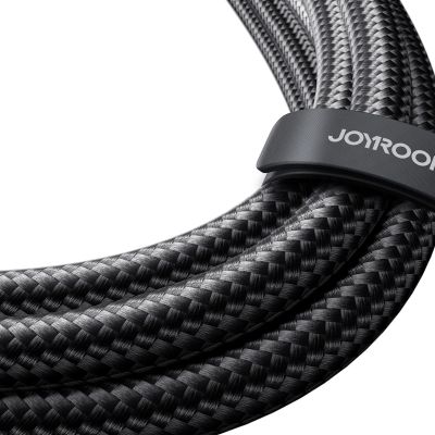6. Kabel Joyroom Speedy Series S-A21 2w1 USB-C - USB-C / USB-C 100W 1.5m - czarny