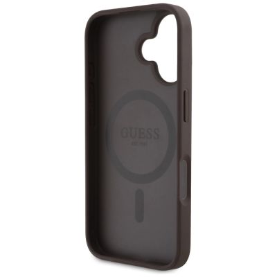 7. Etui Guess 4G Circle Classic Logo MagSafe na iPhone 16 - brązowe