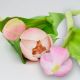 20. BUKIET 7 TULIPANÓW RÓŻOWYCH 31CM JAK ŻYWYCH DEKORACJA WIOSENNA