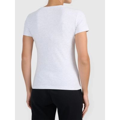 2. T-shirt basic z dekoltem typu serek damski 4F 4FWMM00TTSHF3307-27M