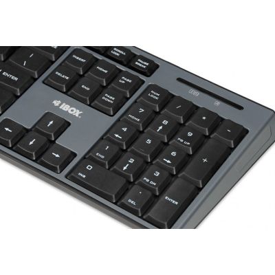 6. Zestaw klawiatura + mysz IBOX DESKTOP PRO KIT IKMS606W (USB 2.0; (US); kolor czarny; optyczna; 1200 DPI)