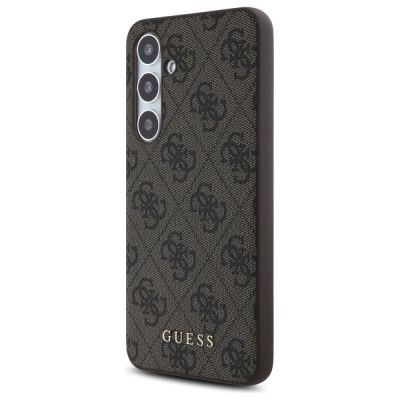 2. Guess GUHCS24FEG4GFBR S24 FE S721         brązowy/brown hardcase 4G Metal Gold Logo