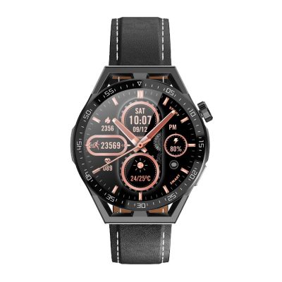 Smartwatch  Rubicon RNCE88-1 Czarny- Czarny Pasek Silikonowy + Czarny Pasek Skórzany