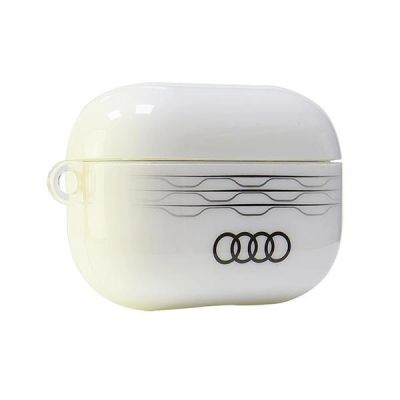 4. Etui Audi IML Geometric Pattern na AirPods Pro 2 - białe