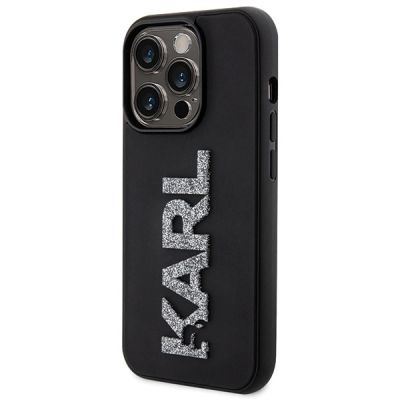 2. Etui Karl Lagerfeld 3D Rubber Glitter Logo na iPhone 15 Pro Max - czarne