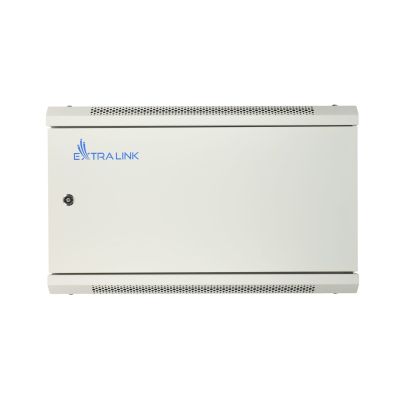 2. Extralink Szafa rack 6U 600x450 ASP Szara montowana na ścianie, drzwi blaszane pełne