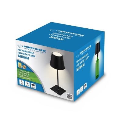 2. ESPERANZA LAMPKA BIURKOWA LED MIRAM CZARNA ELD119K