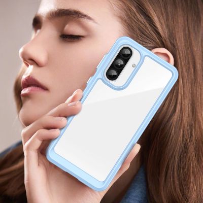 6. Etui Outer Space Case do Samsung Galaxy A26 pokrowiec z elastyczną ramką - niebieskie