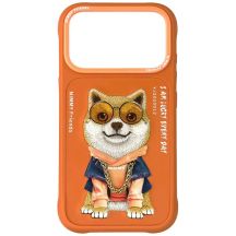 Etui Nimmy Glasses Cool Dog na iPhone 17 Pro - pomarańczowe