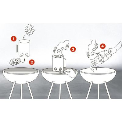 3. KOMIN ROZPALACZ DO GRILLA WYS. 27,5CM Z DREWNIANĄ RĄCZKĄ