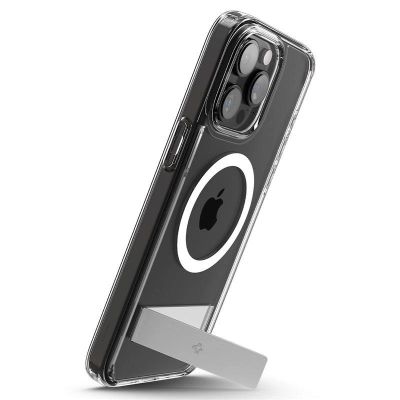 10. Etui Spigen Ultra Hybrid S MagSafe z podstawką do iPhone 15 Pro - przezroczyste