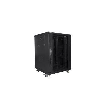 5. Szafa rack Lanberg FF01-6615-12B (15U; 19''; 848mm / 600mm / 600 mm; stojąca; Szklane; 800 kg; kolor czarny)