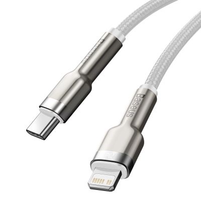4. Kabel Baseus Cafule Series Metal Data USB-C / Lightning 20W PD 2 m - biały