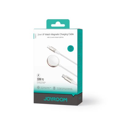 5. Joyroom 2 w 1 kabel lightning i ładowarka indukcyjna do Apple Watch 1.5m biały (S-IW012)