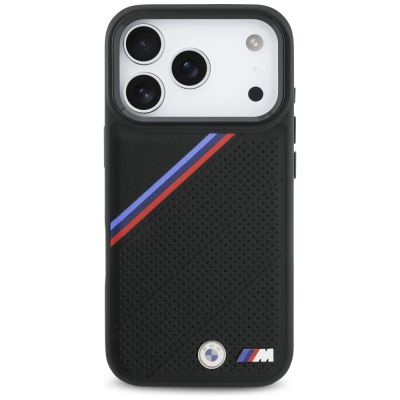 3. Etui BMW M Tricolor Metal Logo MagSafe do iPhone 17 Pro - czarne