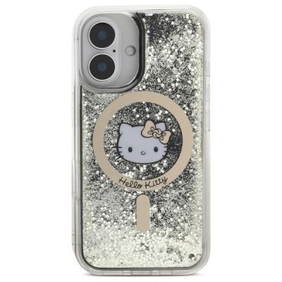 3. Etui Hello Kitty Liquid Glitter Fever MagSafe na iPhone 16 - złote