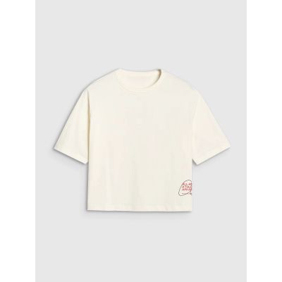 4. T-shirt oversize z nadrukiem damski 4F 4FWSS25TTSHF1971-11S