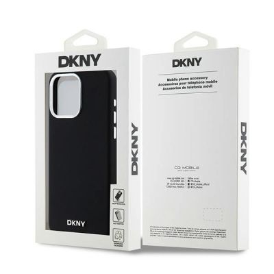8. Etui DKNY Liquid Silicone Small Metal Logo MagSafe na iPhone 15 Pro Max - czarne