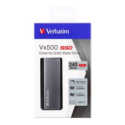 3. VERBATIM DYSK ZEWNĘTRZNY SSD VX500 240GB USB-C 3.1 47442