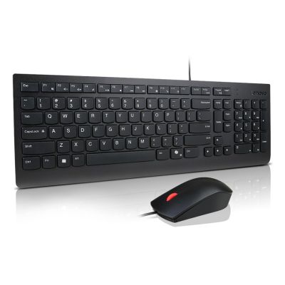 2. Podstawowe Lenovo | Kombinacja klawiatury i myszy | Przewodowe | Euro amerykańskie | Czarny