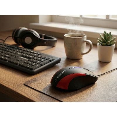 5. Mysz Esperanza Sirius EM102R (optyczna; 800 DPI; kolor czarny)