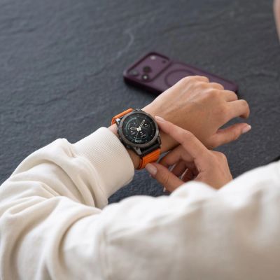 8. Pasek Tech-Protect NylonLoop na Garmin Fenix 5X / 5X Plus / 6X / 6X Pro / 7X / 8 / 8 Pro / 9 / 9 Pro (51 mm) - pomarańczowy