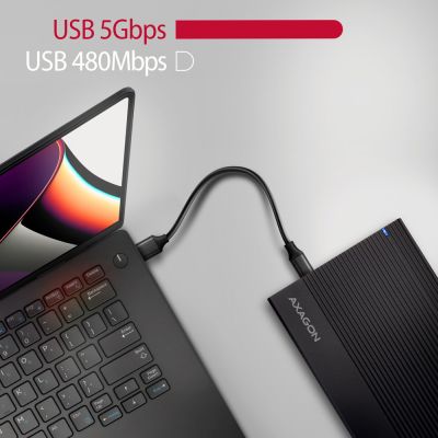 6. AXAGON EE35-GTR USB-C 3.2 Gen 1 - SATA 6G, Obudowa Zewnętrznego Dysku Twardego 3.5", Ryflowana - Czarna