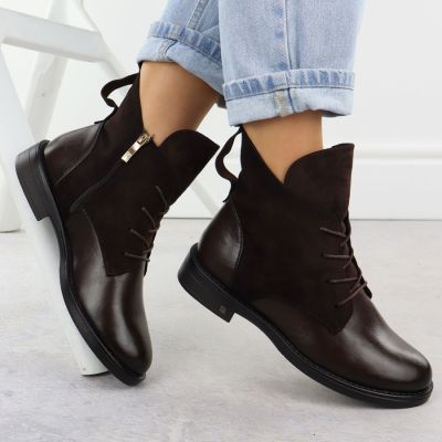 5. Botki zamszowe damskie brązowe Potocki Z25-SZ12080