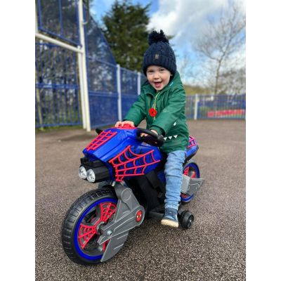 8. Jeździk elektryczny dziecięcy Huffy Motocykl Spider-Man (17345W)