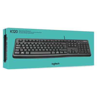 8. Klawiatura membranowa Logitech K120 920-002479 (USB 2.0; (US); kolor czarny)