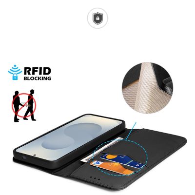 4. Etui Dux Ducis Hivo na Samsung Galaxy S25 Edge z klapką i ochroną RFID - czarne