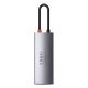 3. Baseus Metal Gleam 5w1 wielofunkcyjny HUB USB Typ C - USB Typ C Power Delivery 100 W / HDMI 4K 30 Hz / 3x USB 3.2 Gen 1 Szary (CAHUB-CX0G)