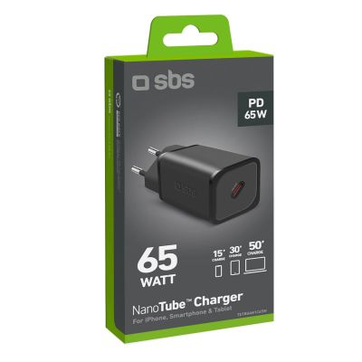 2. Ładowarka sieciowa SBS TETRGAN1C65W 65W GaN z Power Delivery - czarna