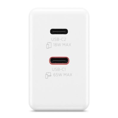 4. Ładowarka sieciowa Lenovo G0A6065WEU GaN 2x USB-C 65W biała