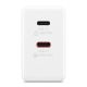 4. Ładowarka sieciowa Lenovo G0A6065WEU GaN 2x USB-C 65W biała