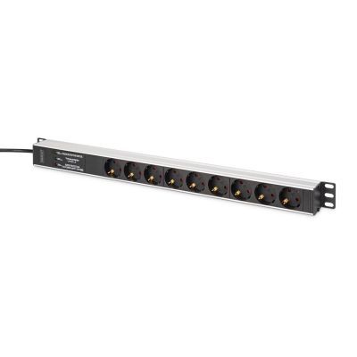 5. Digitus DN-95438 rozdzielacz zasilania PDU 9 x gniazdo sieciowe 1U Czarny, Srebrny