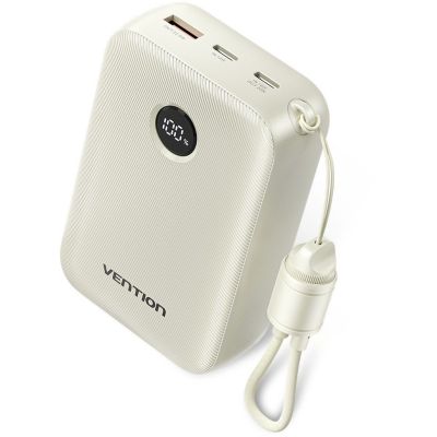 Powerbank Vention 20000mAh 2 x USB-C 1x USB-A z wyświetlaczem 22,5W beżowy