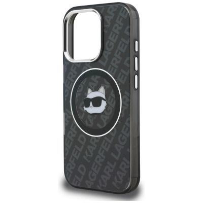 6. Etui Karl Lagerfeld IML Choupette Head Logo MagSafe na iPhone 16 Pro - czarne