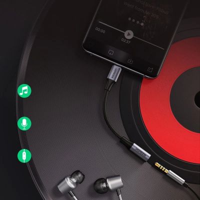 8. Adapter Ugreen AV161 do słuchawek mini jack 3,5 mm (żeński) / USB-C (męski) 10 cm - czarny