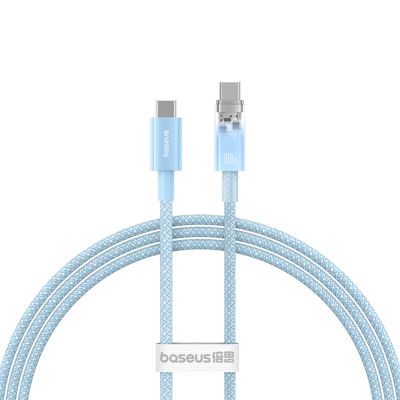 Kabel Baseus Explorer 100W USB-C - USB-C z inteligentnym czujnikiem temperatury 1m - niebieski