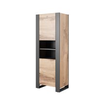 Regał WOOD 65x40x170 dąb wotan + antracyt