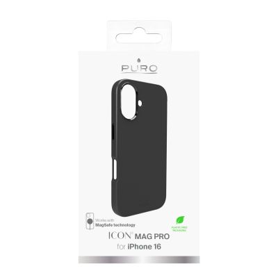 9. Etui silikonowe Puro Icon Mag Pro MagSafe do iPhone 16 - czarne