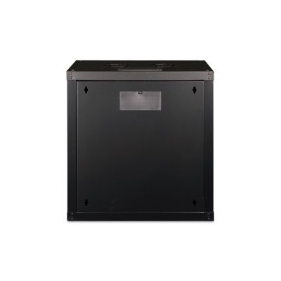 13. Szafa sieciowa wisząca Unique 19" 12U rack 600x450, drzwi szyba, czarny, niedzielona, złożona, 100kg