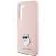 6. Etui Karl Lagerfeld Silicone Choupette Metal Pin na Samsung Galaxy S23+ - różowe