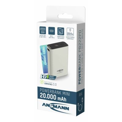 12. Ansmann PB222PD Litowo-polimerowy (LiPo) 20000 mAh Biały