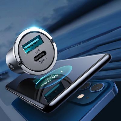 4. Joyroom szybka ładowarka samochodowa USB Typ C / USB 45 W 5 A Power Delivery Quick Charge 3.0 AFC SCP szary (C-A35)
