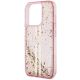 6. Etui Guess Liquid Glitter Gold Stripes na iPhone 15 Pro - różowe